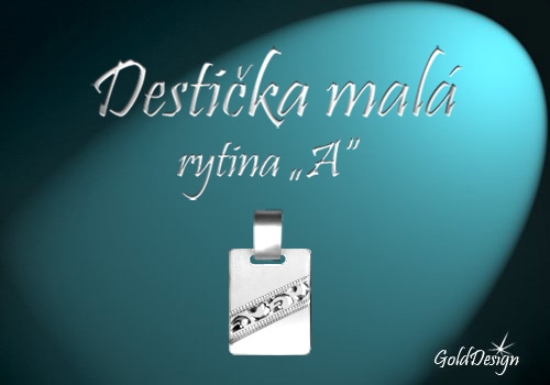 Destička malá A - přívěsek stříbřený